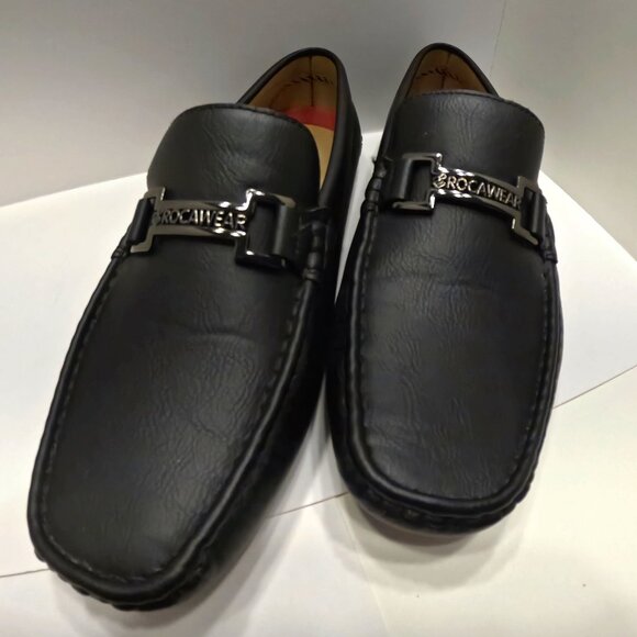 ROCAWEAR MENS LOAFER, DRESS SLIP-ON SHOES SIZE 9 FAUX LEATHER COLOR BLACK - Picture 1 of 5